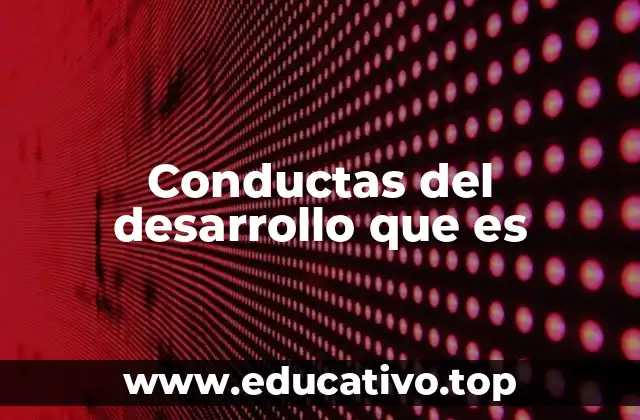 Conductas del desarrollo que es