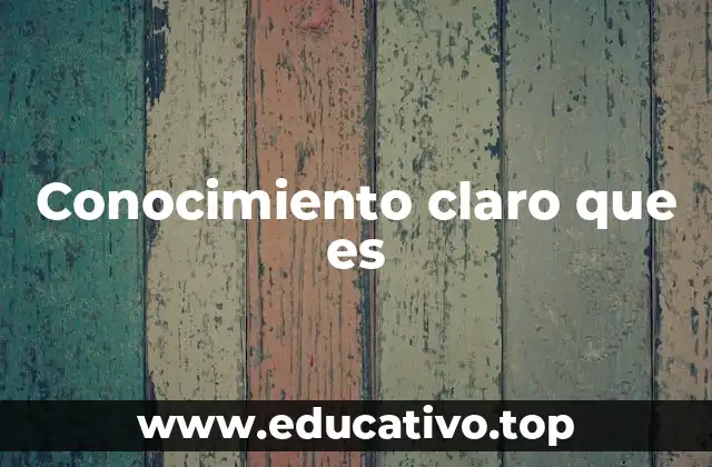 Conocimiento claro que es