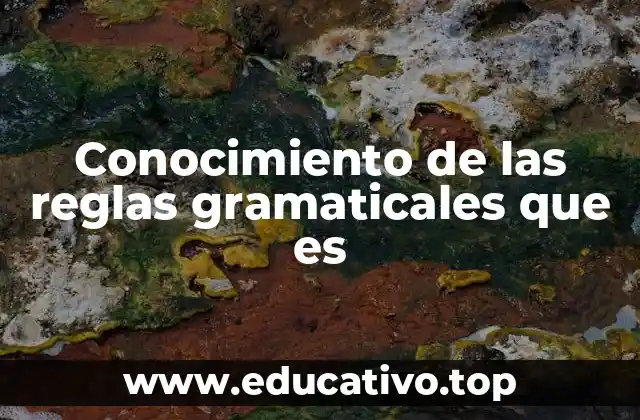 Conocimiento de las reglas gramaticales que es