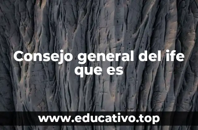 Consejo general del ife que es