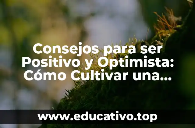 Consejos para ser Positivo y Optimista: Cómo Cultivar una Actitud Positiva