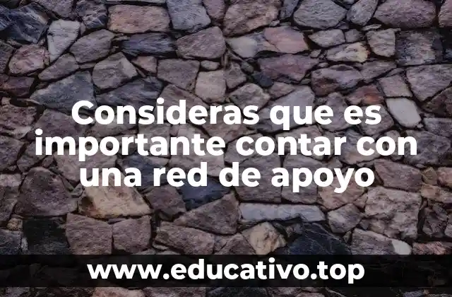 Consideras que es importante contar con una red de apoyo