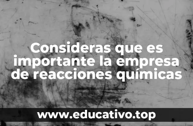Consideras que es importante la empresa de reacciones químicas
