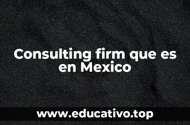 Consulting firm que es en Mexico