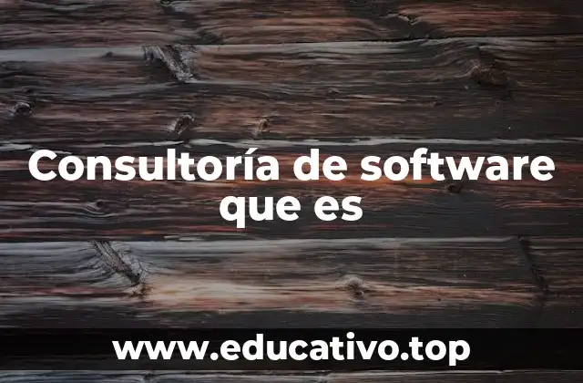 Consultoría de software que es