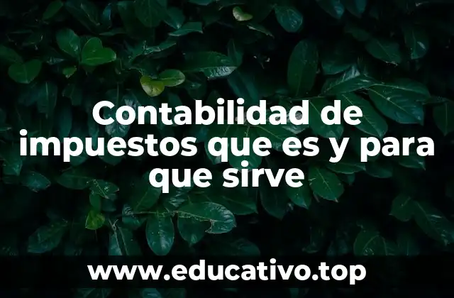 Contabilidad de impuestos que es y para que sirve