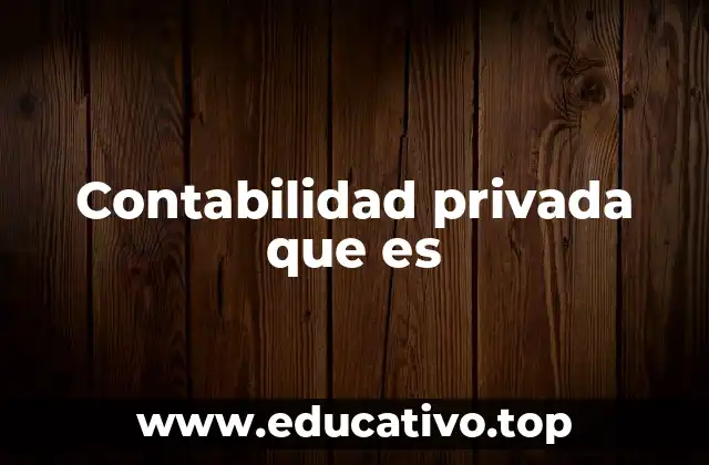 Contabilidad privada que es