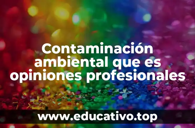 Contaminación ambiental que es opiniones profesionales
