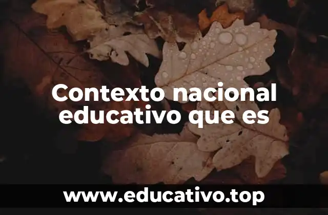 Contexto nacional educativo que es