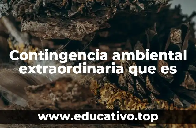 Contingencia ambiental extraordinaria que es