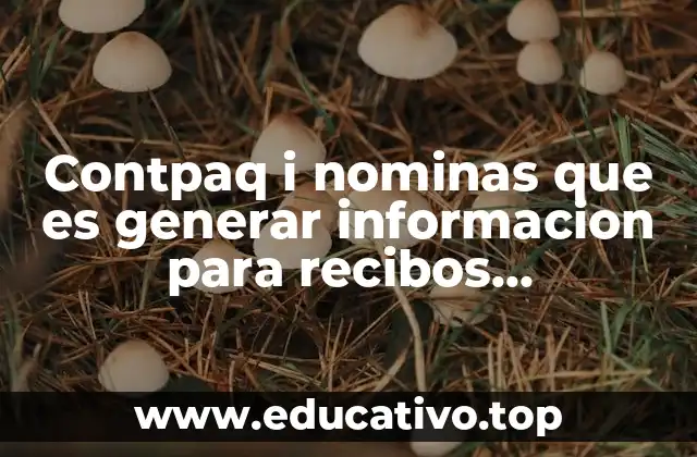 Contpaq i nominas que es generar informacion para recibos electronicos