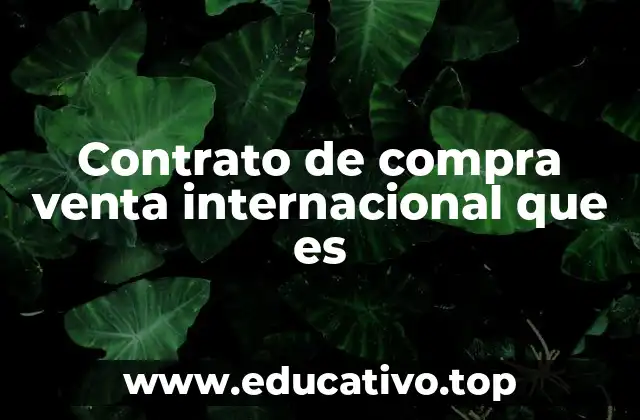 Contrato de compra venta internacional que es