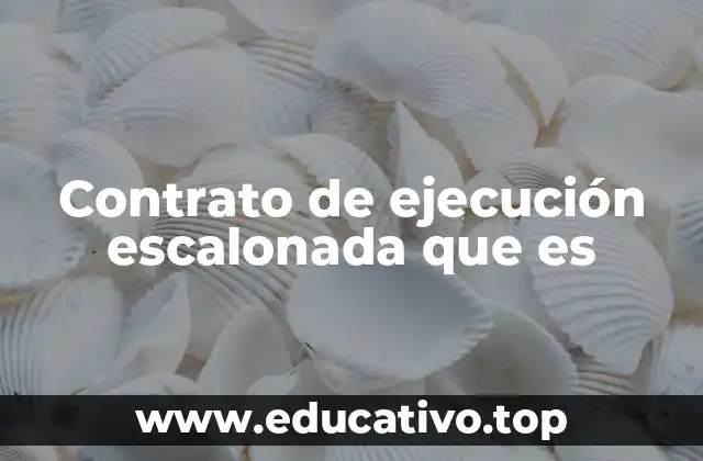 Contrato de ejecución escalonada que es