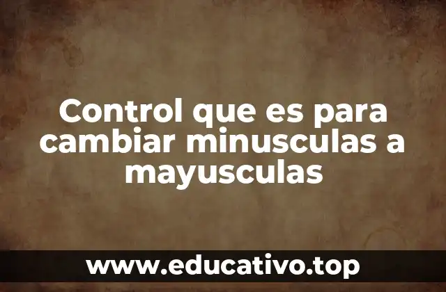 Control que es para cambiar minusculas a mayusculas