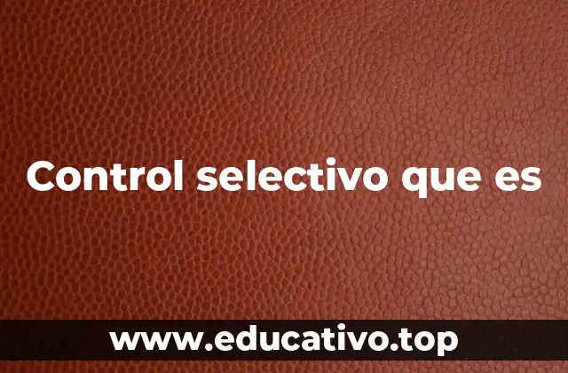 Control selectivo que es