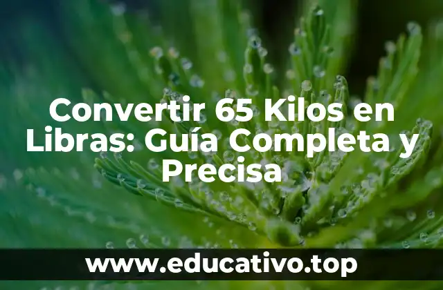 Convertir 65 Kilos en Libras: Guía Completa y Precisa
