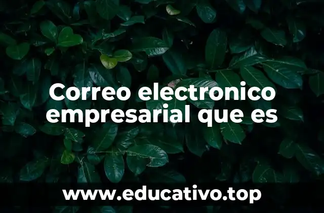 Correo electronico empresarial que es