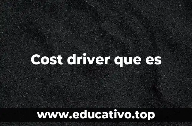 Cost driver que es