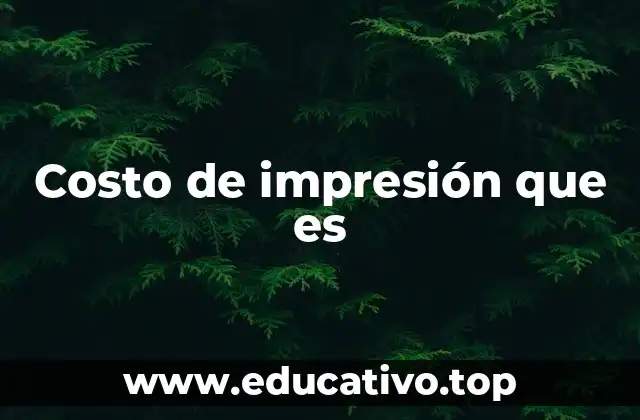 Costo de impresión que es