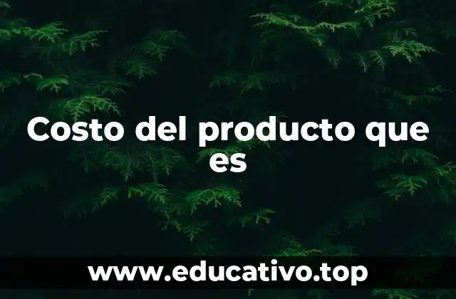 Costo del producto que es