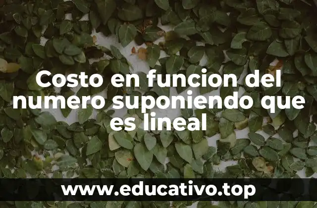Costo en funcion del numero suponiendo que es lineal