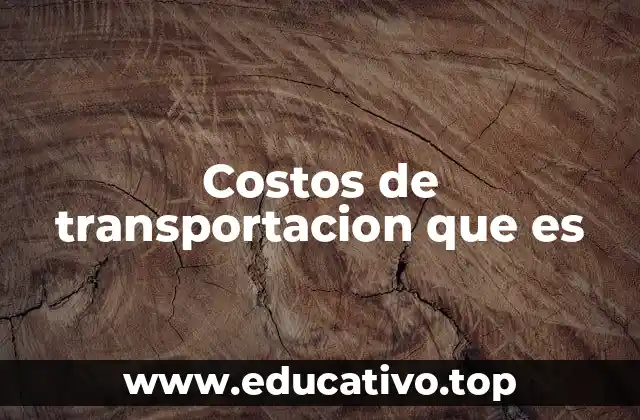 Costos de transportacion que es