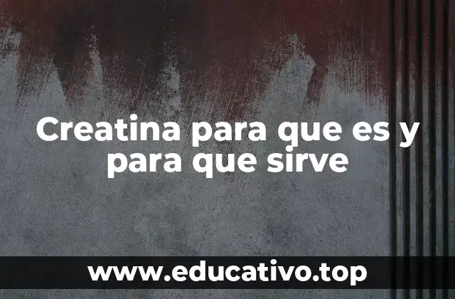 Creatina para que es y para que sirve