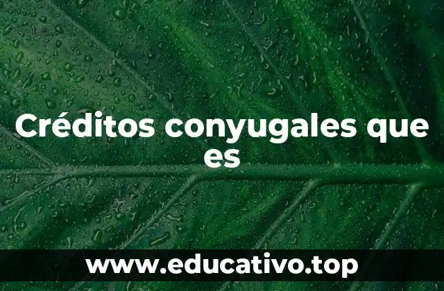 Créditos conyugales que es
