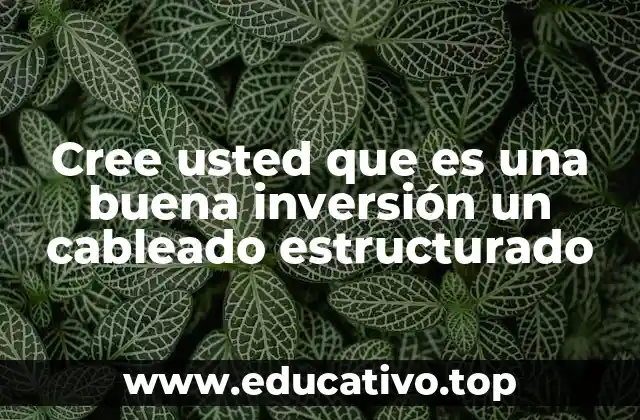 Cree usted que es una buena inversión un cableado estructurado