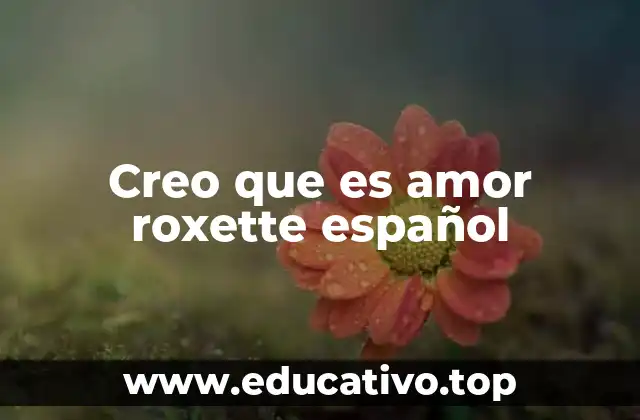 Creo que es amor roxette español