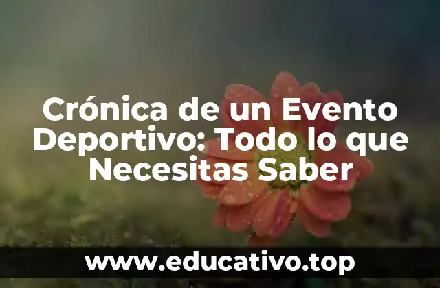 Crónica de un Evento Deportivo: Todo lo que Necesitas Saber