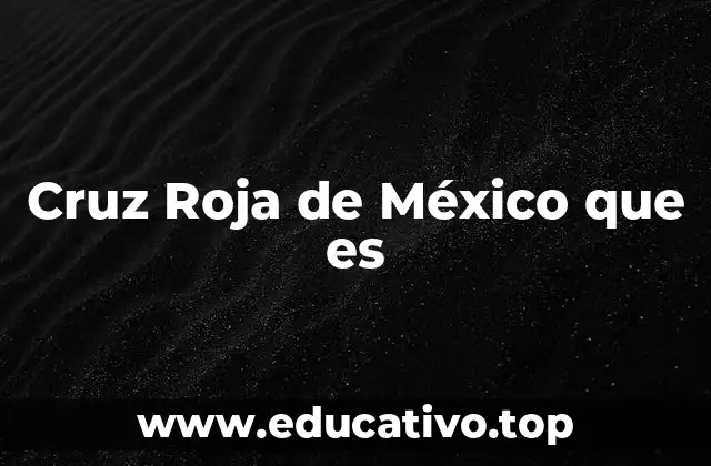 Cruz Roja de México que es