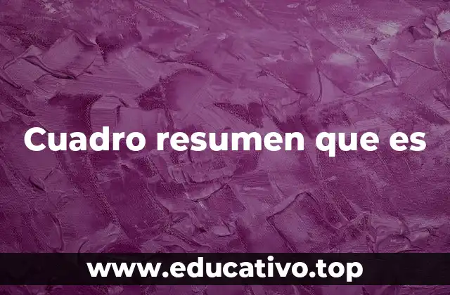 Cuadro resumen que es