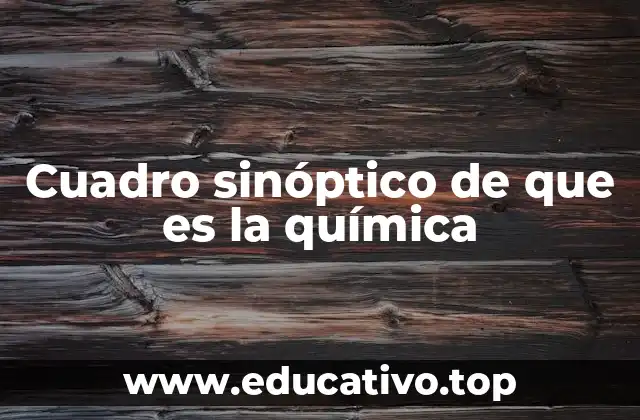 Cuadro sinóptico de que es la química