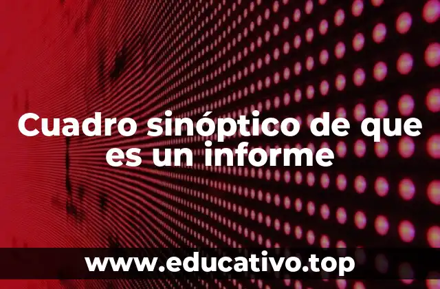 Cuadro sinóptico de que es un informe