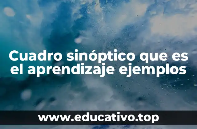 Cuadro sinóptico que es el aprendizaje ejemplos