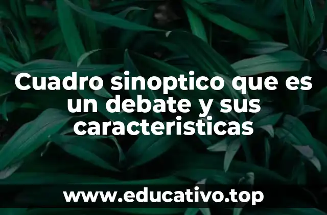Cuadro sinoptico que es un debate y sus caracteristicas