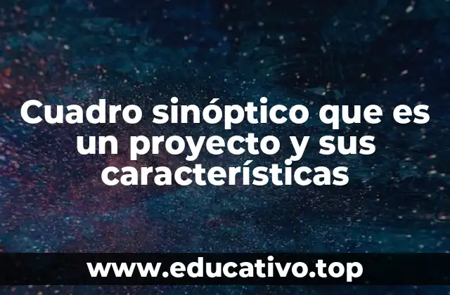 Cuadro sinóptico que es un proyecto y sus características