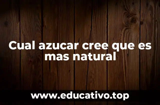 Cual azucar cree que es mas natural
