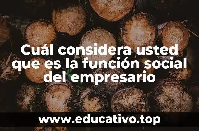 Cuál considera usted que es la función social del empresario
