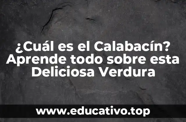 ¿Cuál es el Calabacín? Aprende todo sobre esta Deliciosa Verdura