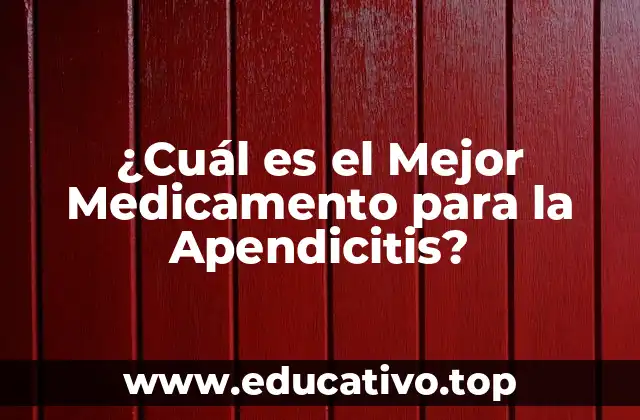 ¿Cuál es el Mejor Medicamento para la Apendicitis?