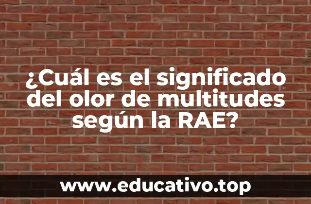 ¿Cuál es el significado del olor de multitudes según la RAE?