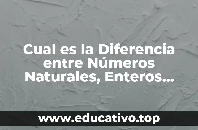 Cual es la Diferencia entre Números Naturales, Enteros, Racionales, Irracionales y Reales