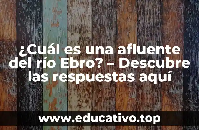 ¿Cuál es una afluente del río Ebro? – Descubre las respuestas aquí