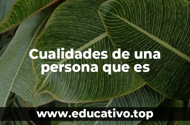 Cualidades de una persona que es