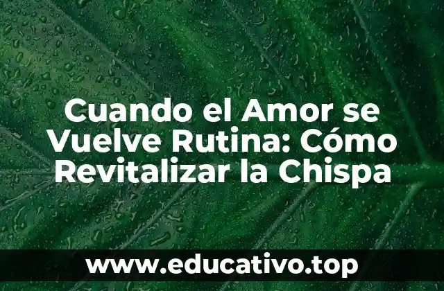 Cuando el Amor se Vuelve Rutina: Cómo Revitalizar la Chispa