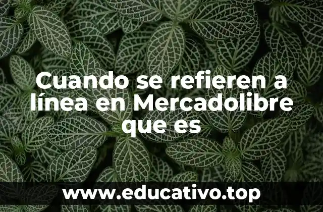 Cuando se refieren a línea en Mercadolibre que es