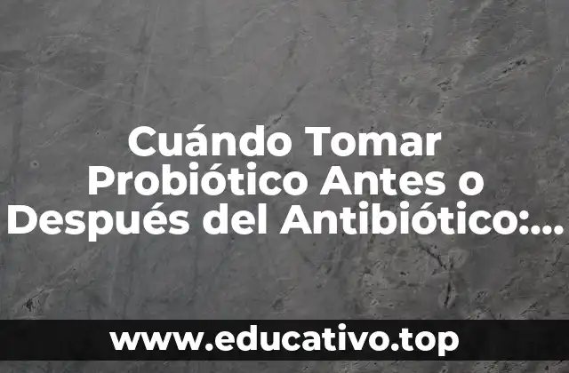 Cuándo Tomar Probiótico Antes o Después del Antibiótico: Guía Completa