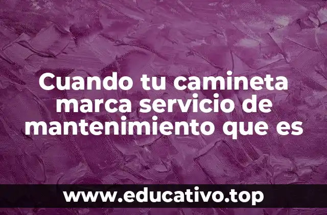 Cuando tu camineta marca servicio de mantenimiento que es